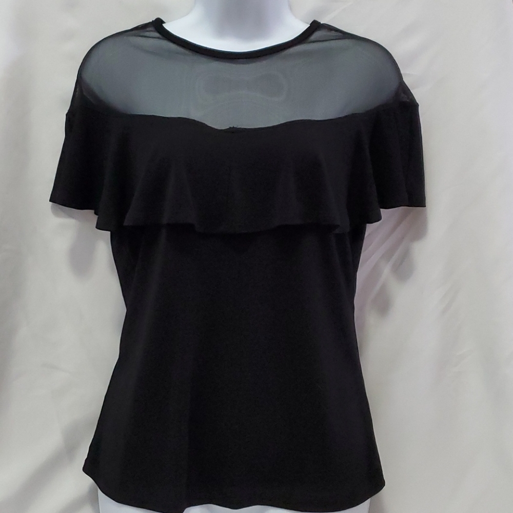 Sweet Rain Mesh Bodice Blouse